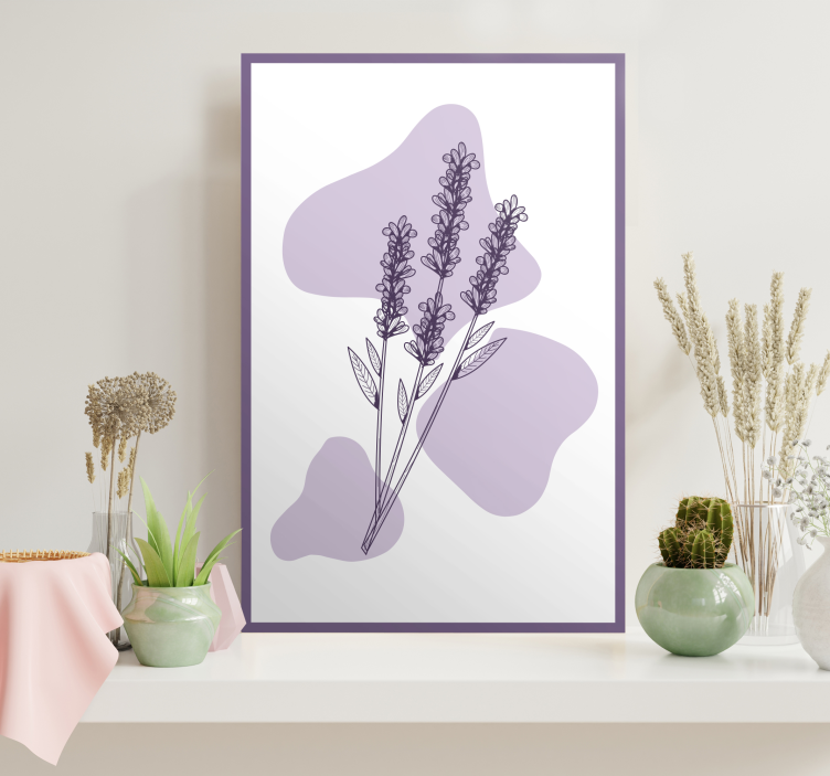 Ritning lavendel växt Kanvas blommor - Tenstickers