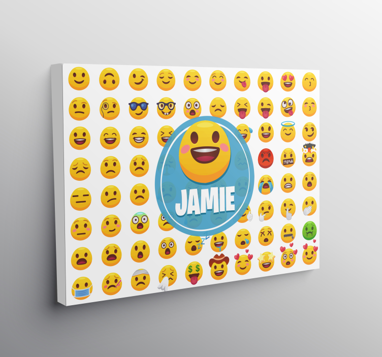 Emojis med namn personlig canvas - Tenstickers