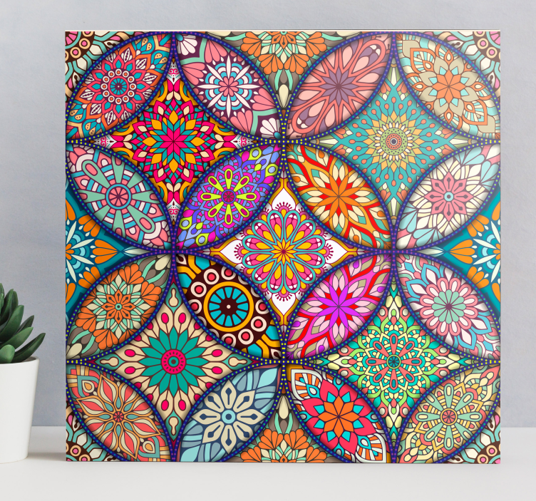Färgstarka mandalas canvas canvas tavla - Tenstickers