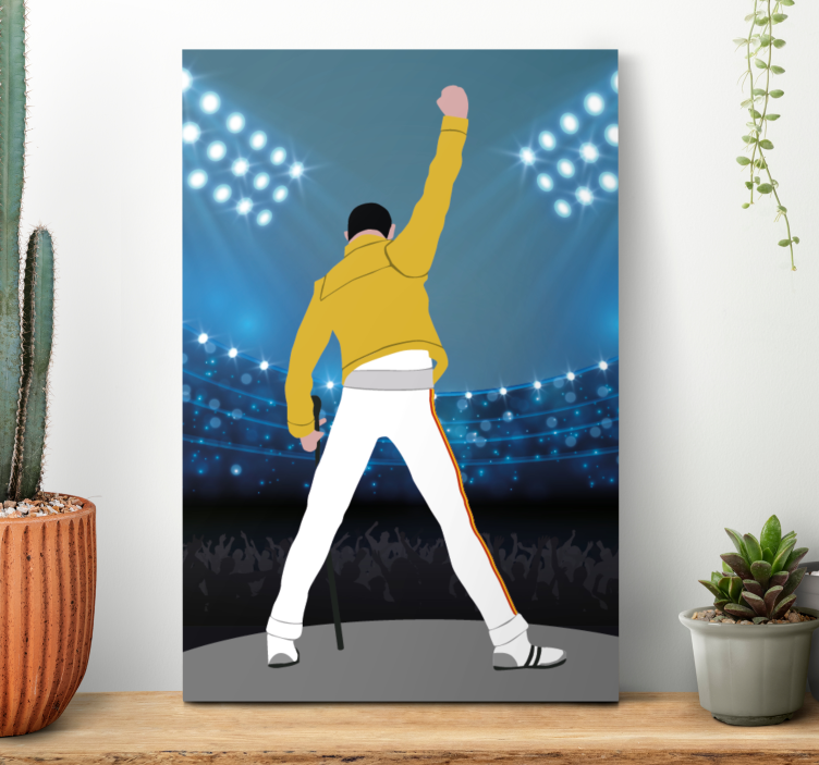 Freddie på wembley musik canvas - Tenstickers