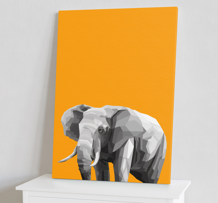 Geometrisk elefant canvas - Tenstickers