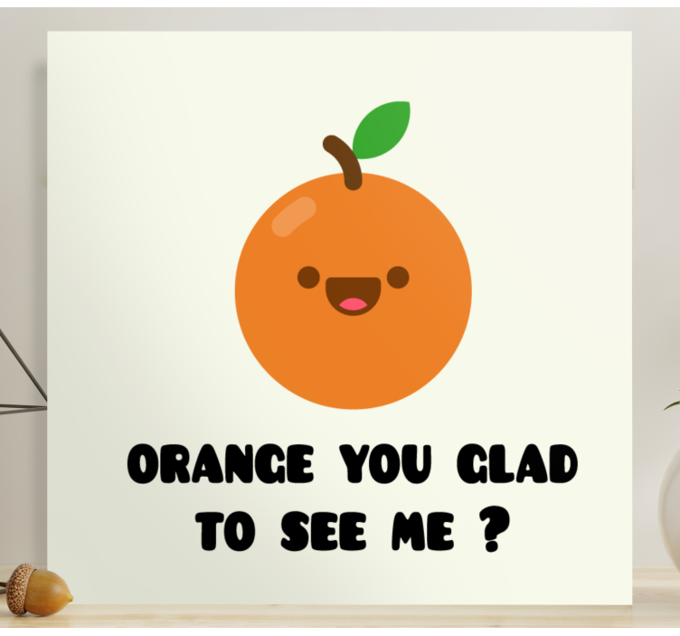 Glad orange karaktär Kanvas frukter - Tenstickers