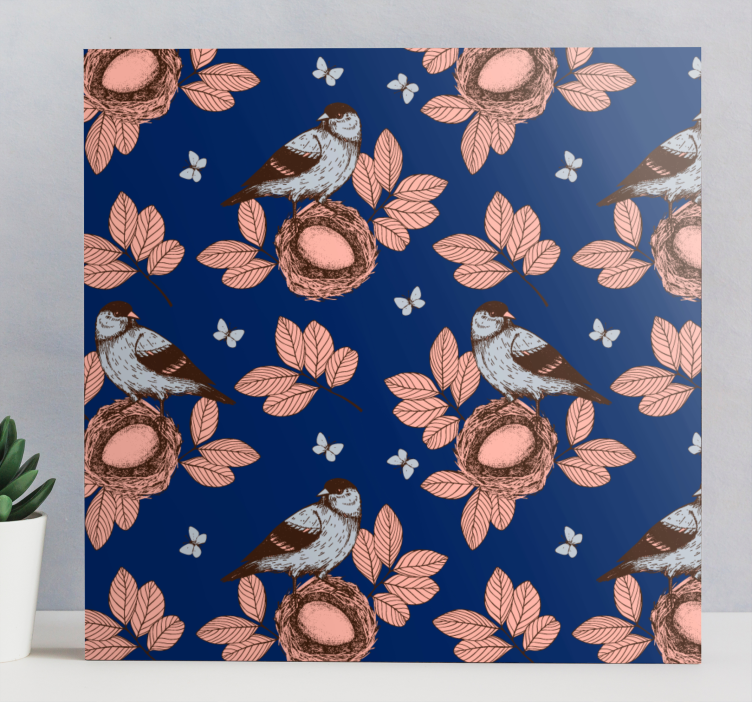 Häckar ihop Kanvas fåglar - Tenstickers