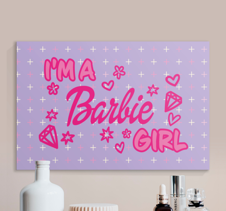 Jag är en barbie flicka citat canvas - Tenstickers