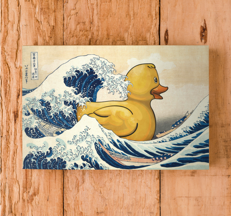 Kanagawa gummianka tryck på canvas - Tenstickers