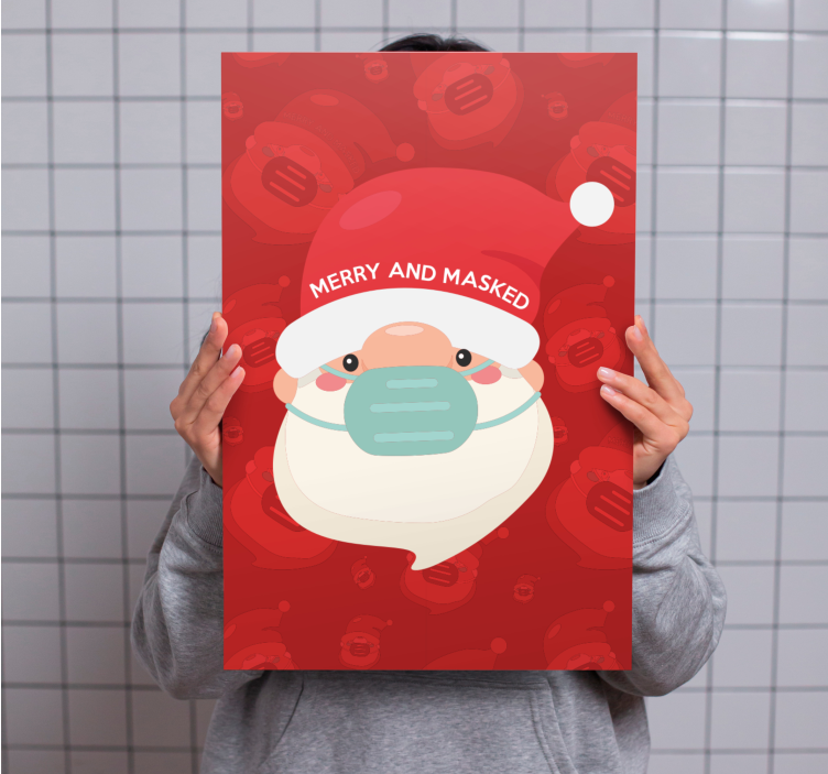 Kanvas abc och bokstäver glad tomte med mask - Tenstickers
