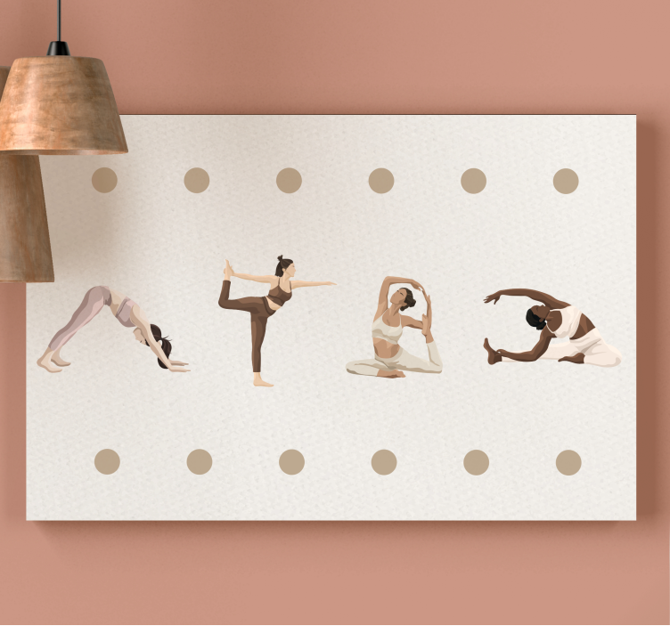Kanvas andra texter yoga positioner sekvens - Tenstickers
