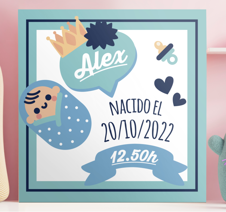 Kanvas barnrum baby meddelande design - Tenstickers