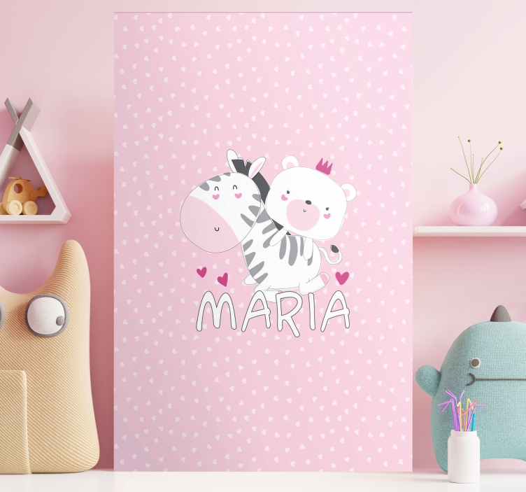 Kanvas barnrum söta djurvänner - Tenstickers