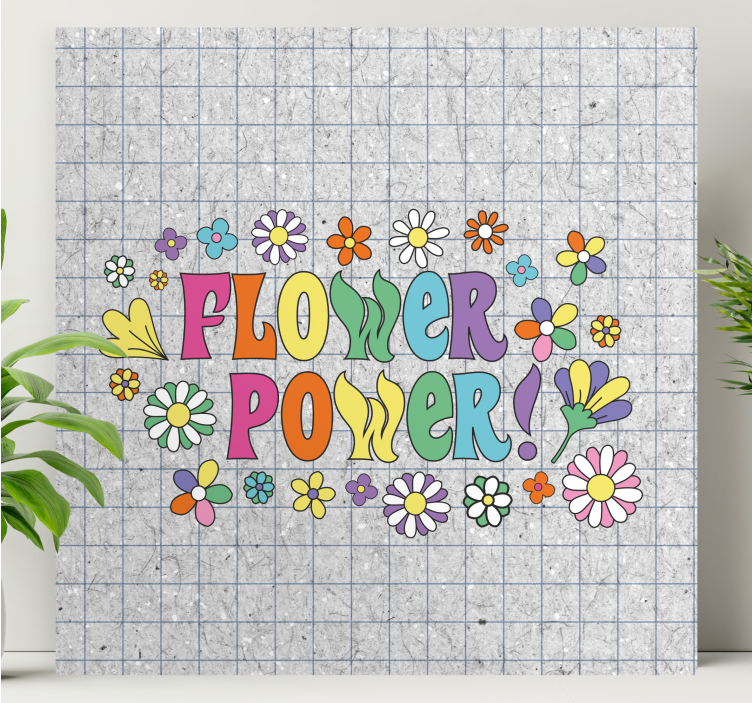Kanvas blommor och växter blomsterkraft design - Tenstickers