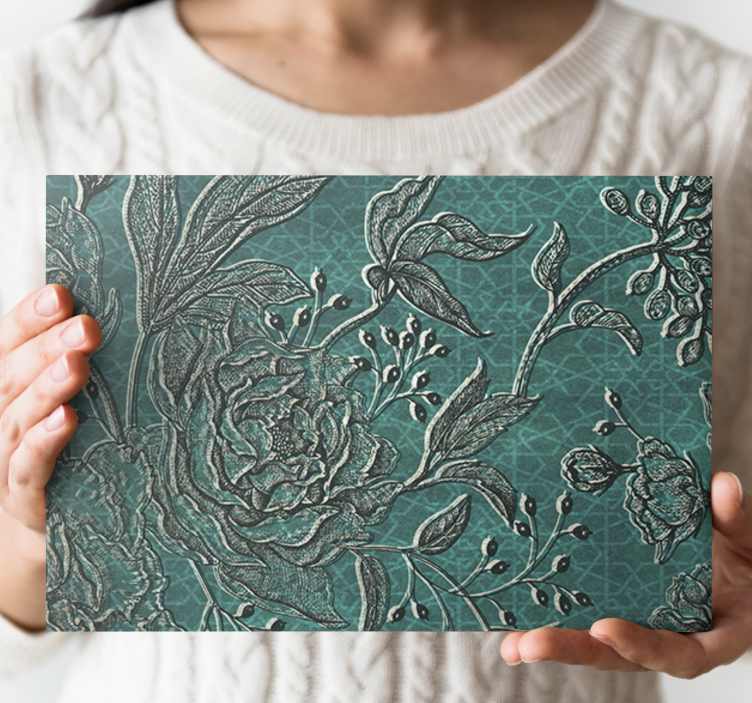 Kanvas blommor och växter elegant botanisk komposition - Tenstickers