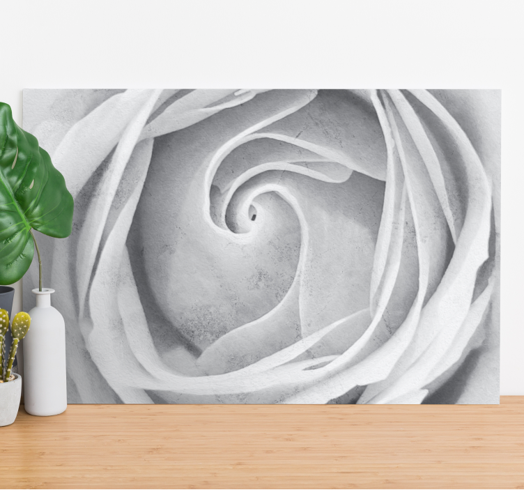 Kanvas blommor och växter elegant ros spiral - Tenstickers