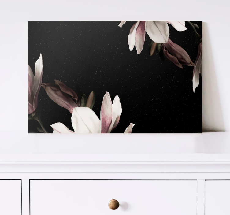 Kanvas blommor och växter magnolia blomsterarrangemang - Tenstickers