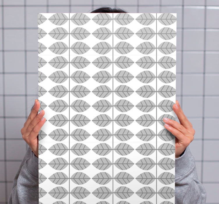 Kanvas blommor och växter med stiliserat bladmönster - Tenstickers