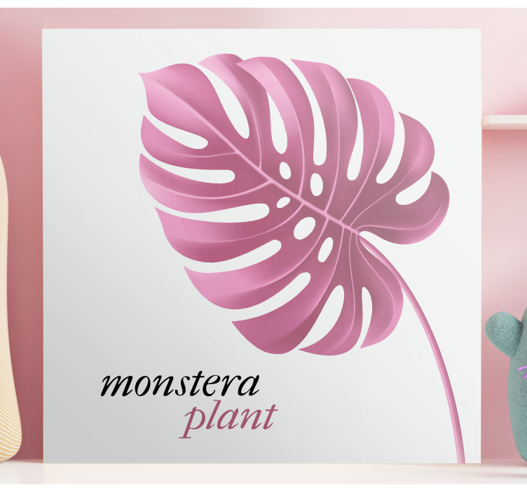 Kanvas blommor och växter monstera växt - Tenstickers