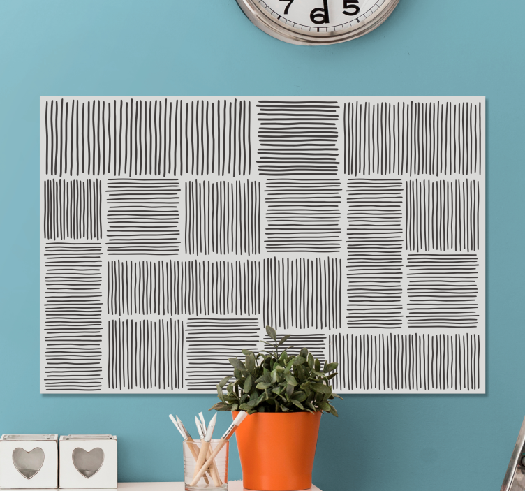 Kanvas buddha med texturerade svarta linjer - Tenstickers