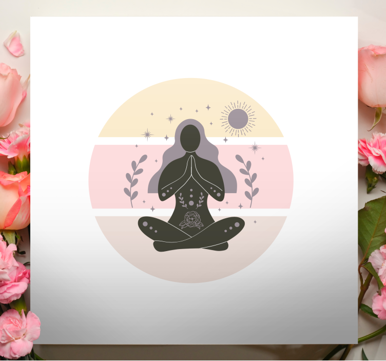 Kanvas buddha meditationsställning - Tenstickers