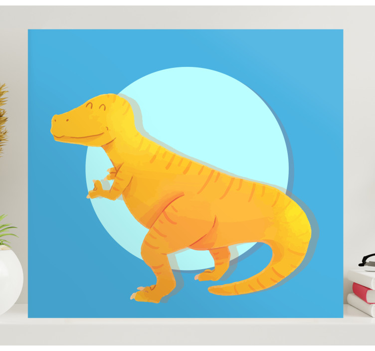 Kanvas dinosaurie glad t-rex - Tenstickers