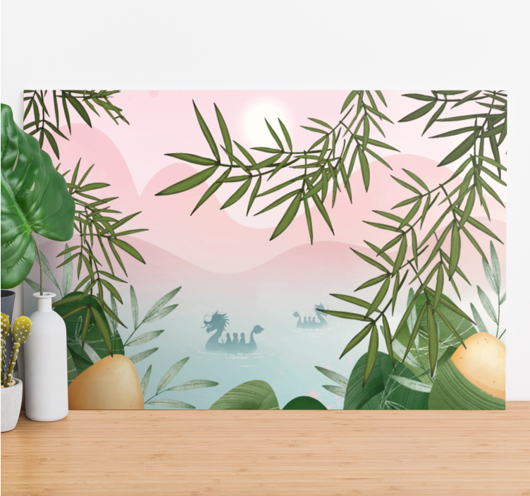 Kanvas dinosaurie majestätisk sjövarelse - Tenstickers