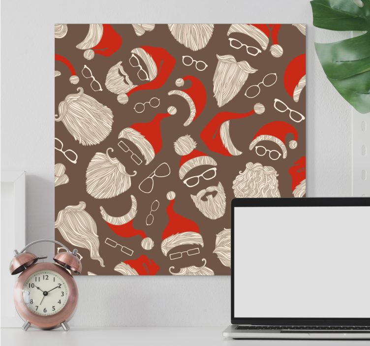 Kanvas djur festliga tomteansikten - Tenstickers