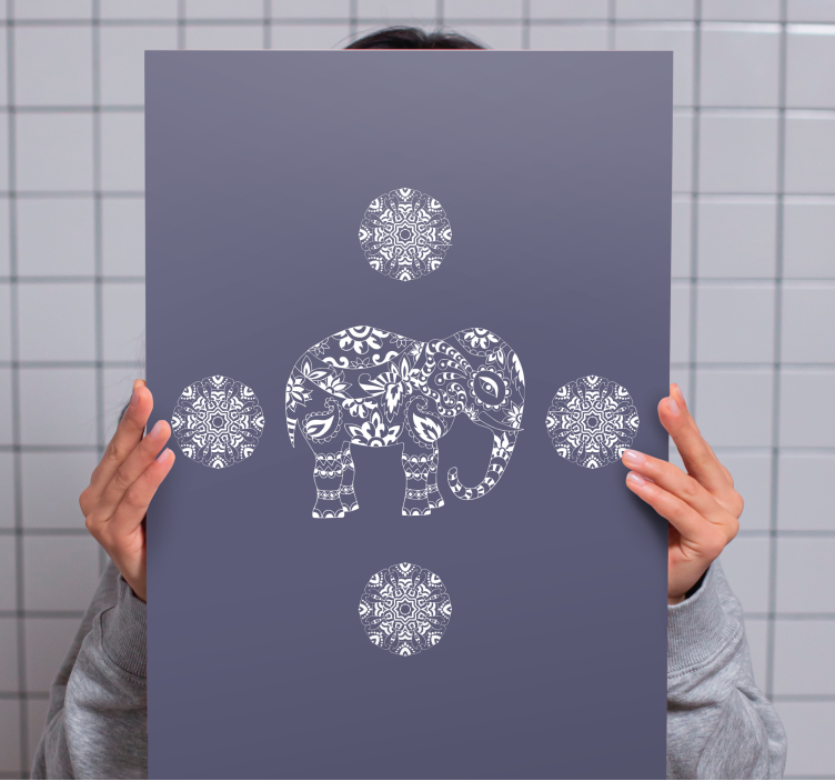 Kanvas elefant dekorativt elefantmotiv - Tenstickers