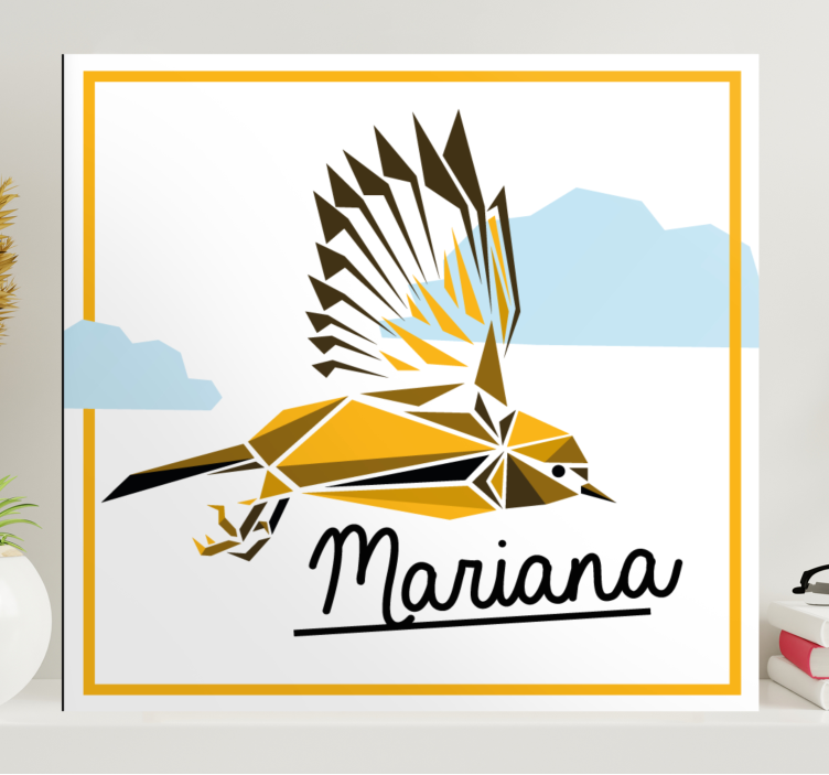 Kanvas fåglar flygande gula fågel - Tenstickers