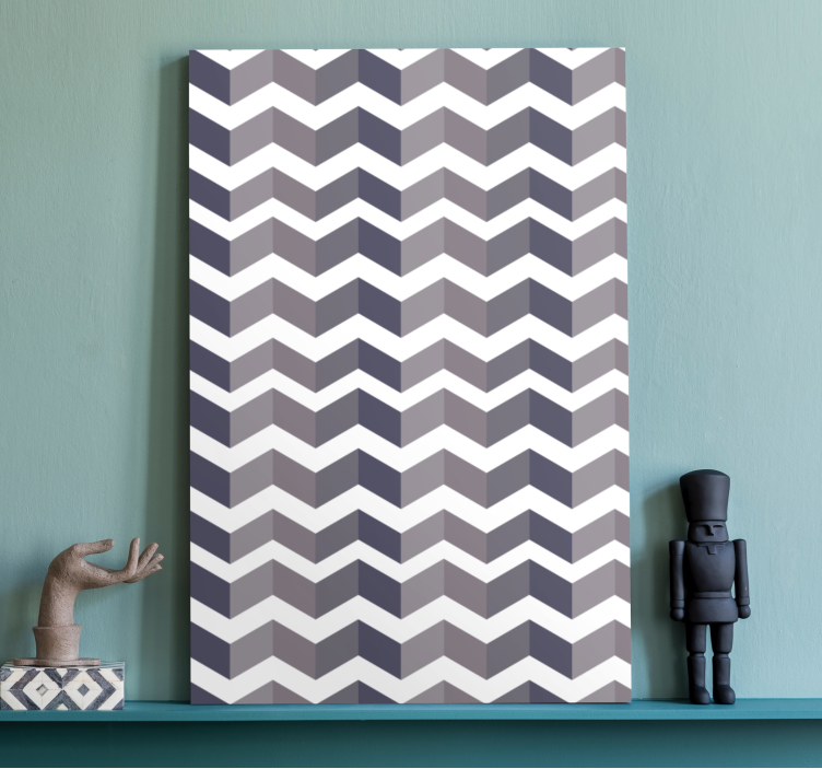 Kanvas geometrisk chevron stil arrangemang - Tenstickers