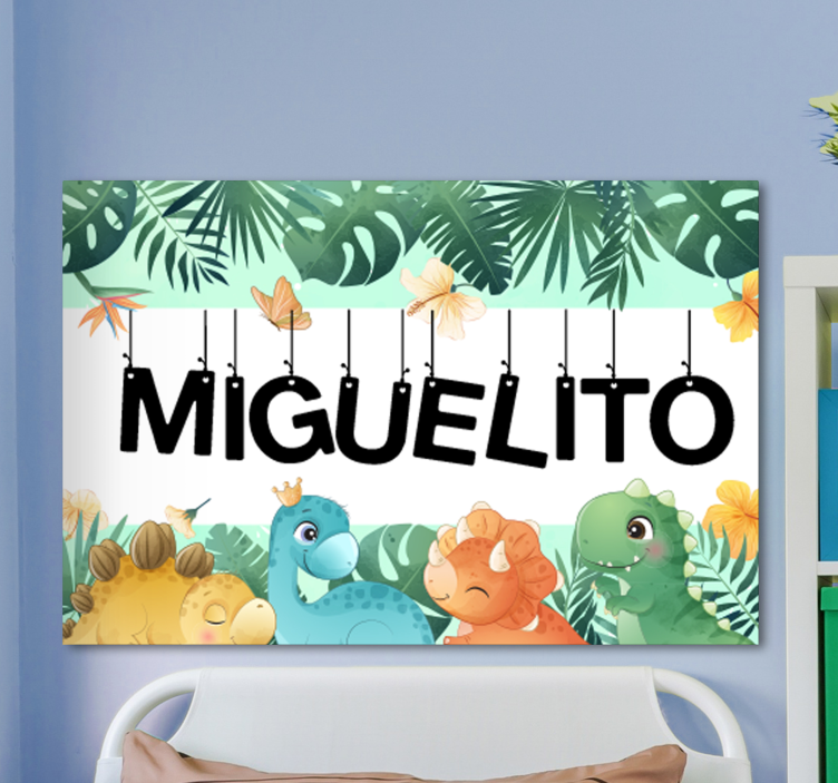 Kanvas häst söt dinosauriescen - Tenstickers