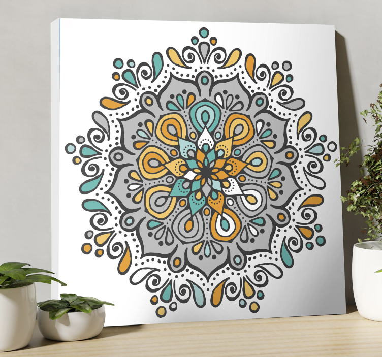 Kanvas mandala invecklat mandala design - Tenstickers
