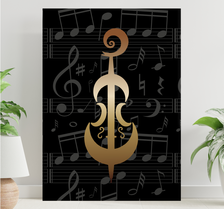 Kanvas musik elegant musiksymbol - Tenstickers