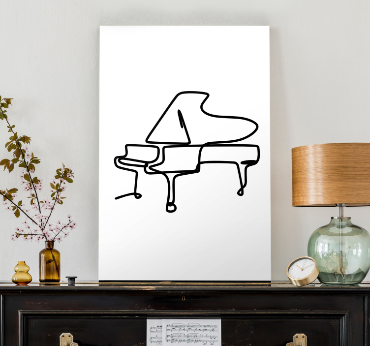 Kanvas musik piano kontur - Tenstickers