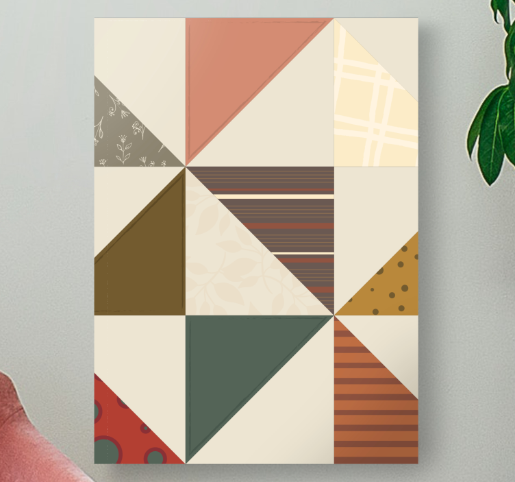 Lapptäcke triangel mönster geometriskcanvas tavla - Tenstickers