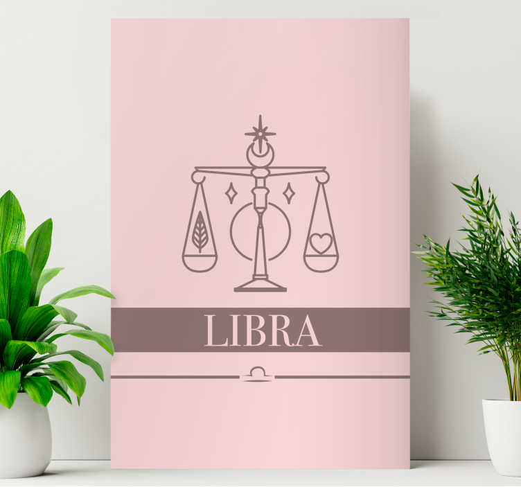 Libra rosa stjärntecken canvas för vardagsrum - Tenstickers