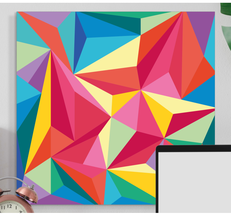 Flerfärgad geometrisk bild geometriskcanvas tavla - Tenstickers