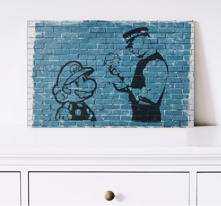 Mario och officer videospel canvas tavla - Tenstickers