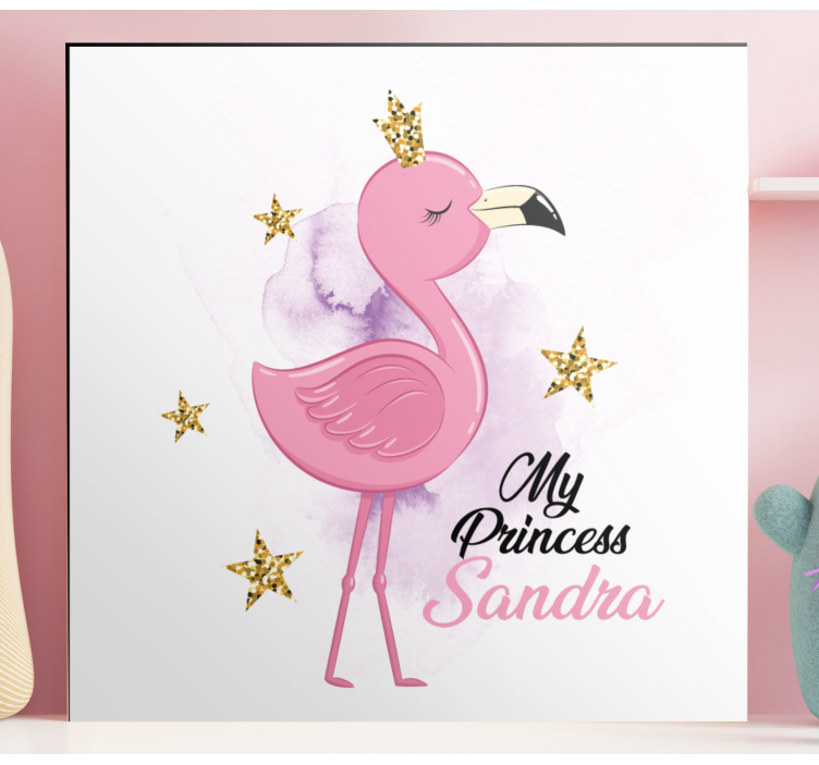 Min prinsessflamingo med namn Kanvas djur - Tenstickers