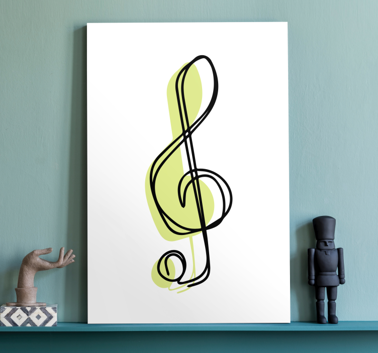 Minimalistisk musik notera design musik canvas konst - Tenstickers