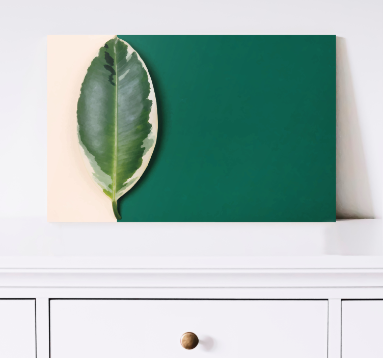 Modernt färgblad design växtcanvas tavla tryck - Tenstickers