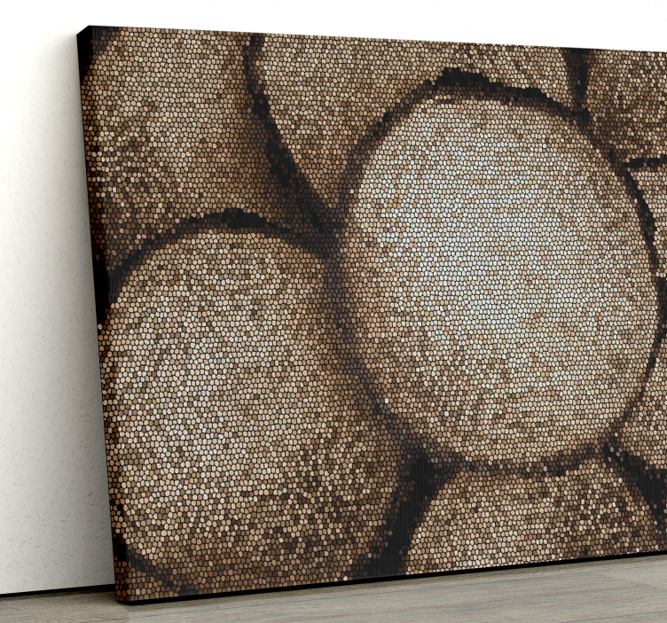Trä kvadratiska mosaikcanvas tavla tryck - Tenstickers
