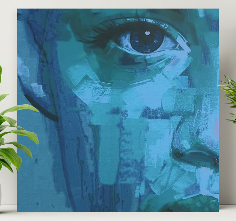 ögondetalj blå Kanvas människor och karaktärer - Tenstickers