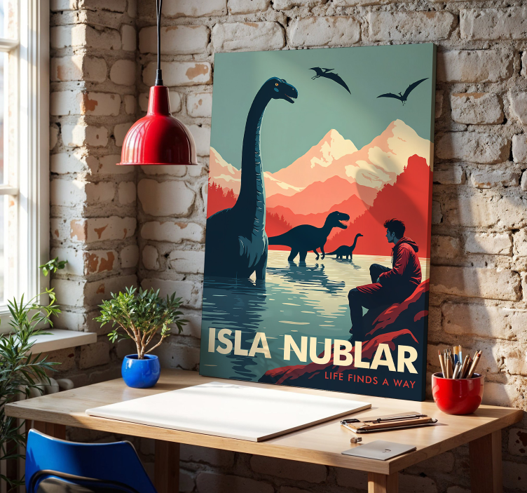 ön nublar Kanvas dinosaurie - Tenstickers