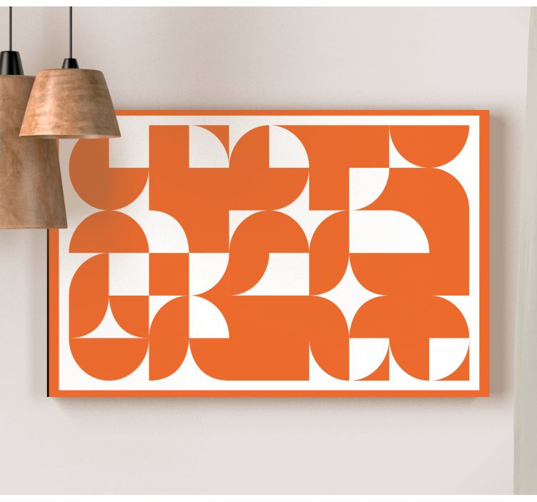 Orange abstrakt konst mönster geometriskcanvas tavla - Tenstickers