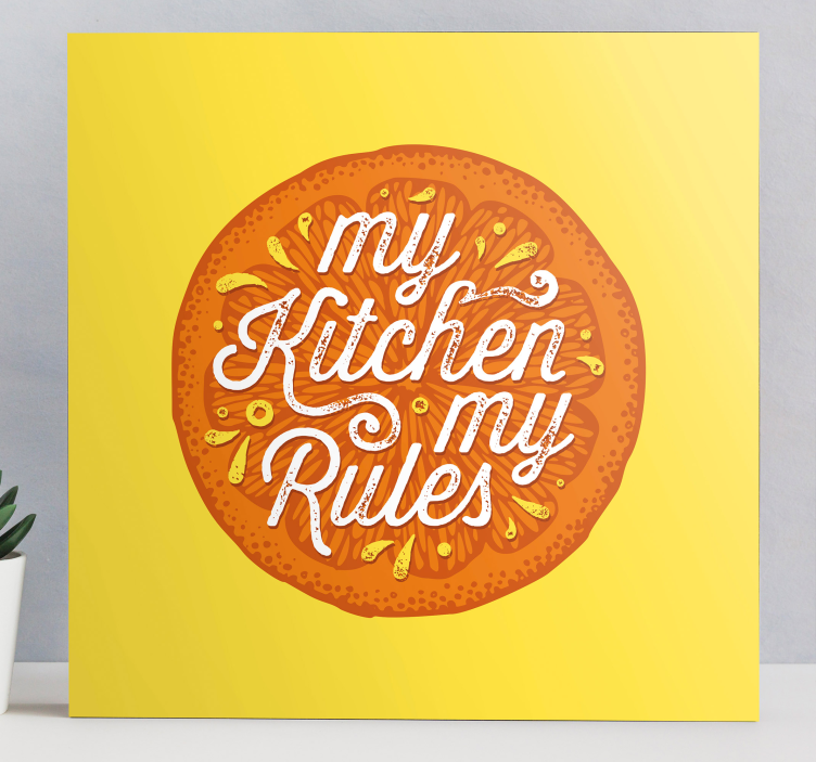 Orange hand rita kök fruktcanvas tavla - Tenstickers