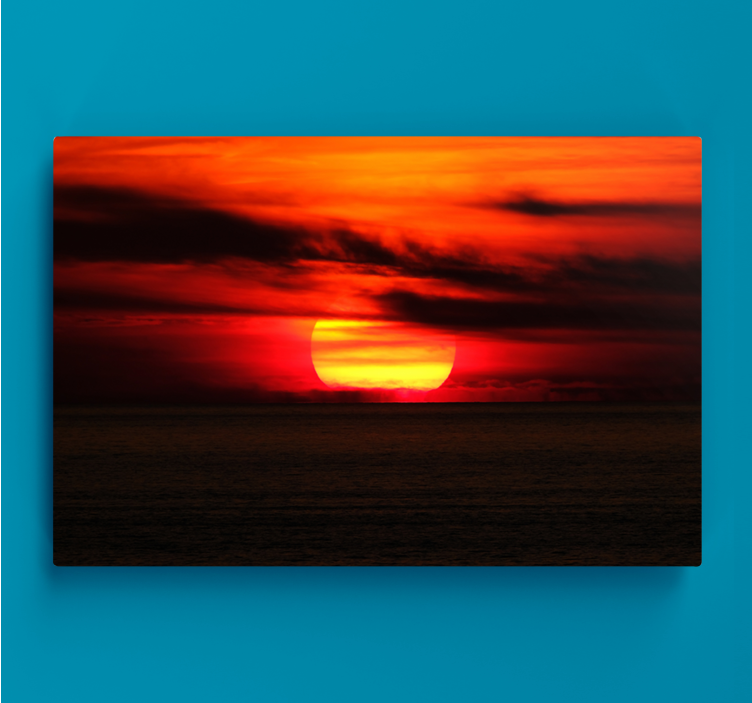 Röd himmel estetiska färger landskapcanvas tavla - Tenstickers