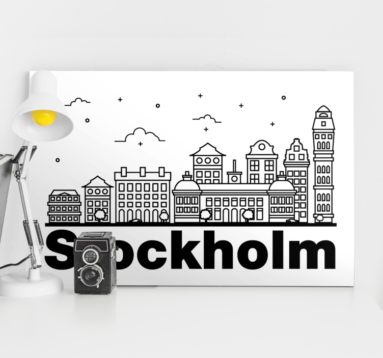Skyline stockholm city canvastavlor - Tenstickers