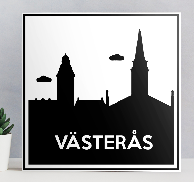 Skyline "vasteras" city canvastavlor - Tenstickers