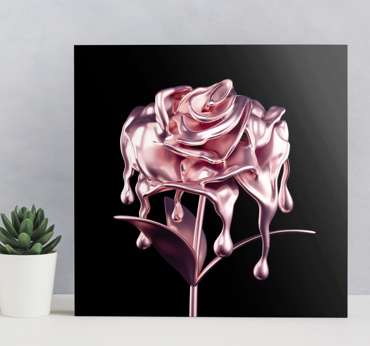Smälter 3d rosa blommacanvas tavla - Tenstickers