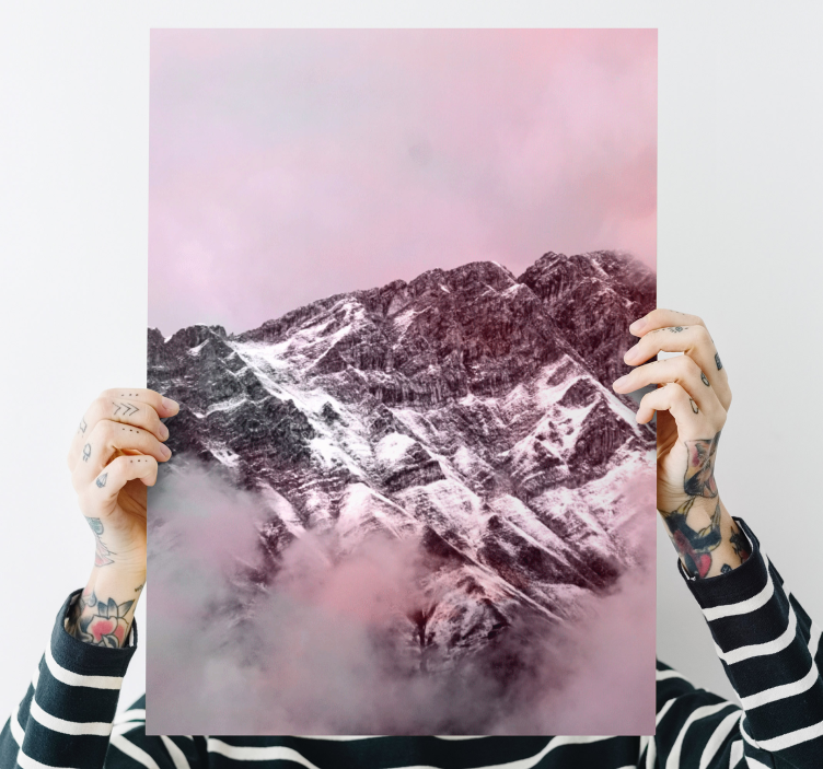 Snötäckta berg Kanvas landskap - Tenstickers