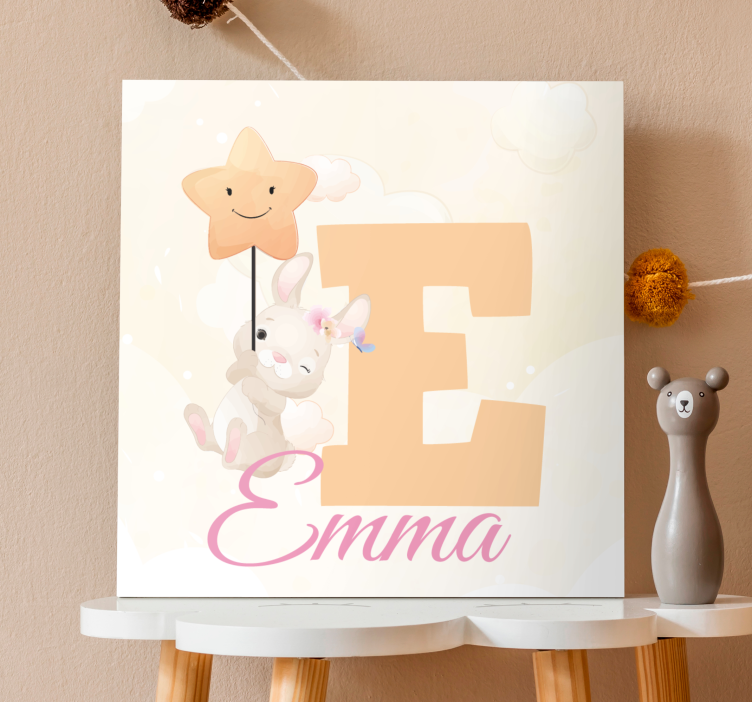 Söta djur kaninnamn personlig canvas - Tenstickers