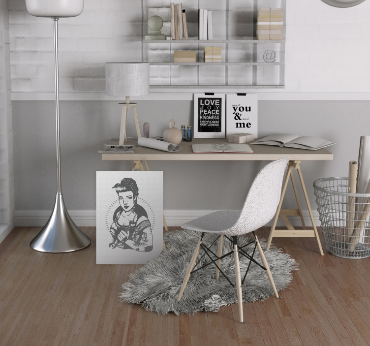 Stark kvinnaporträtt Kanvas människor och karaktärer - Tenstickers